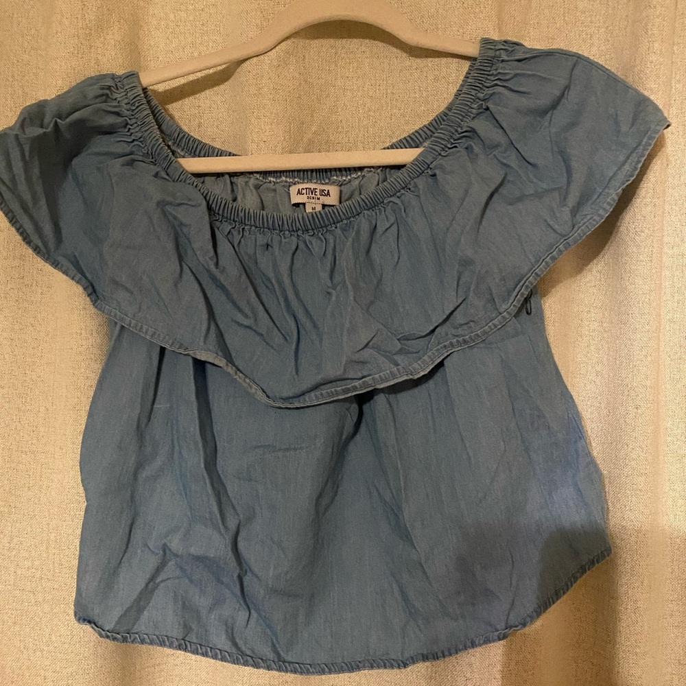 Active USA cropped, off-the-shoulder blouse - Picture 3 of 3